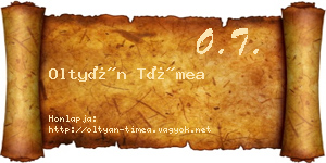 Oltyán Tímea névjegykártya