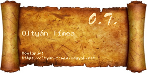 Oltyán Tímea névjegykártya